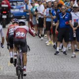 Montmartre avait déjà vu passer les stars du vélo aux JO-2024. KEYSTONE/EPA/ANDRE PAIN